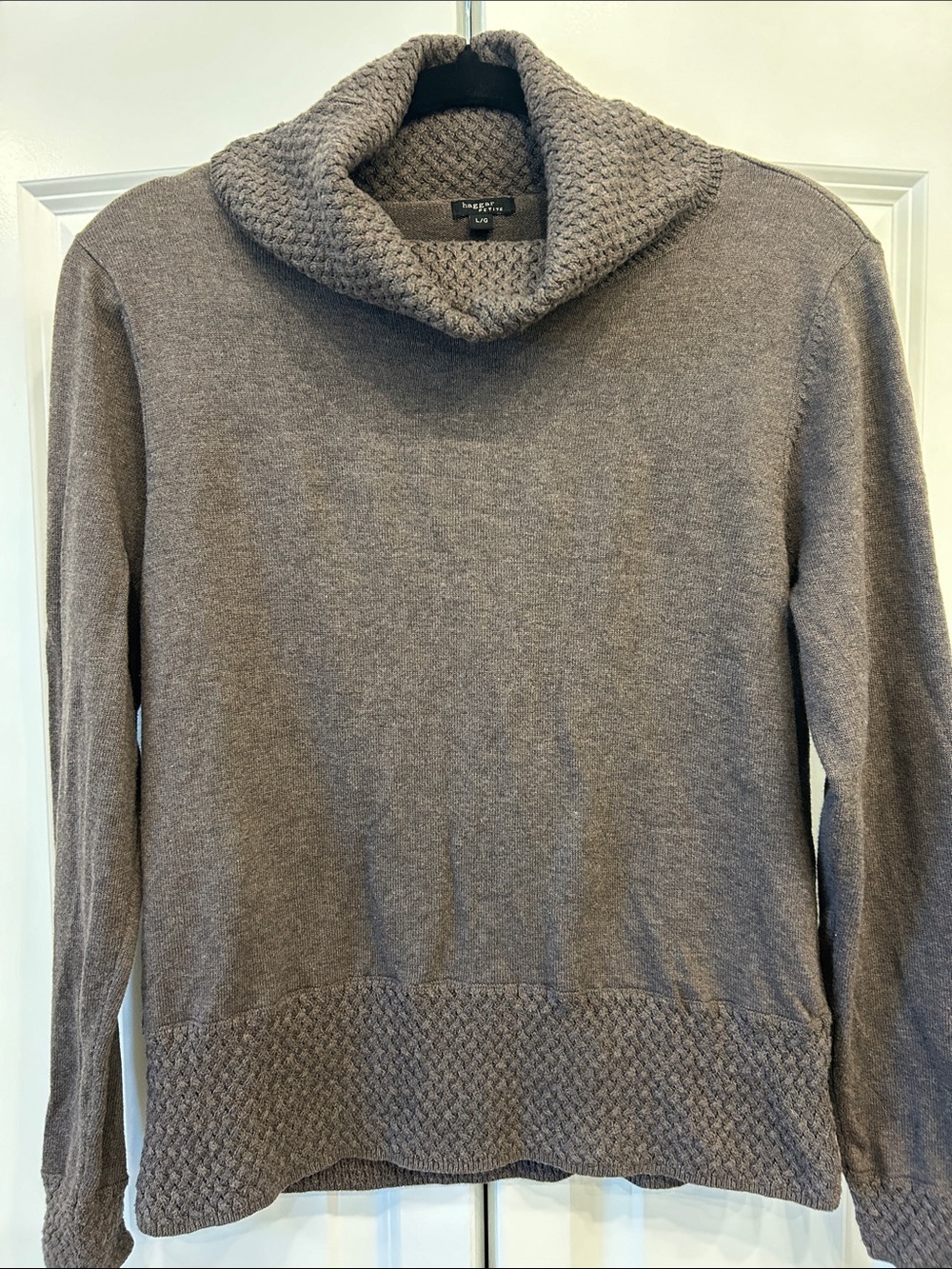 Haggar Women's 100% Cotton Chocolate Brown Cowl Neck Knit Sweater
